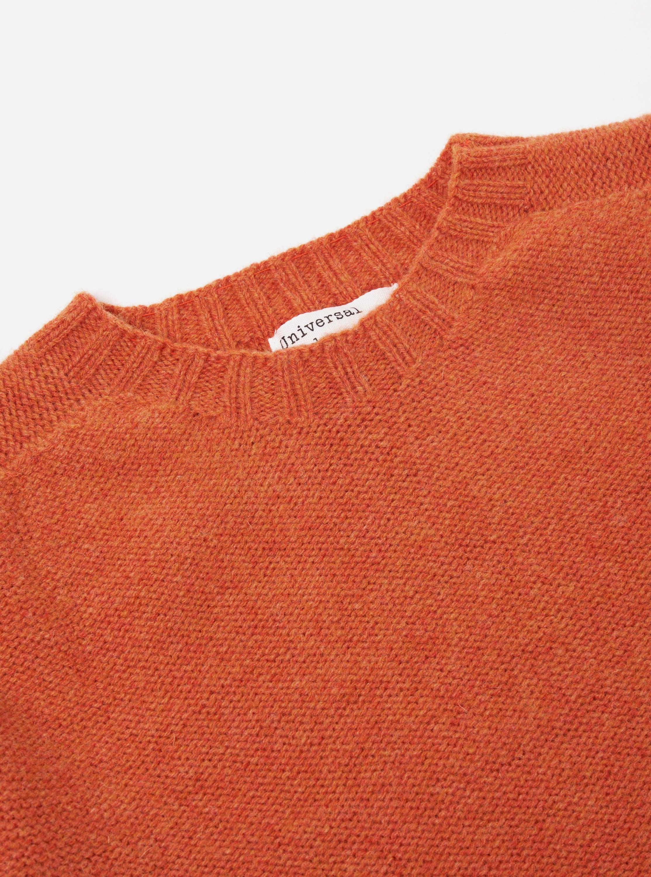 Universal Works Seamless Crew in Burnt Orange Supersoft Knit Product Image