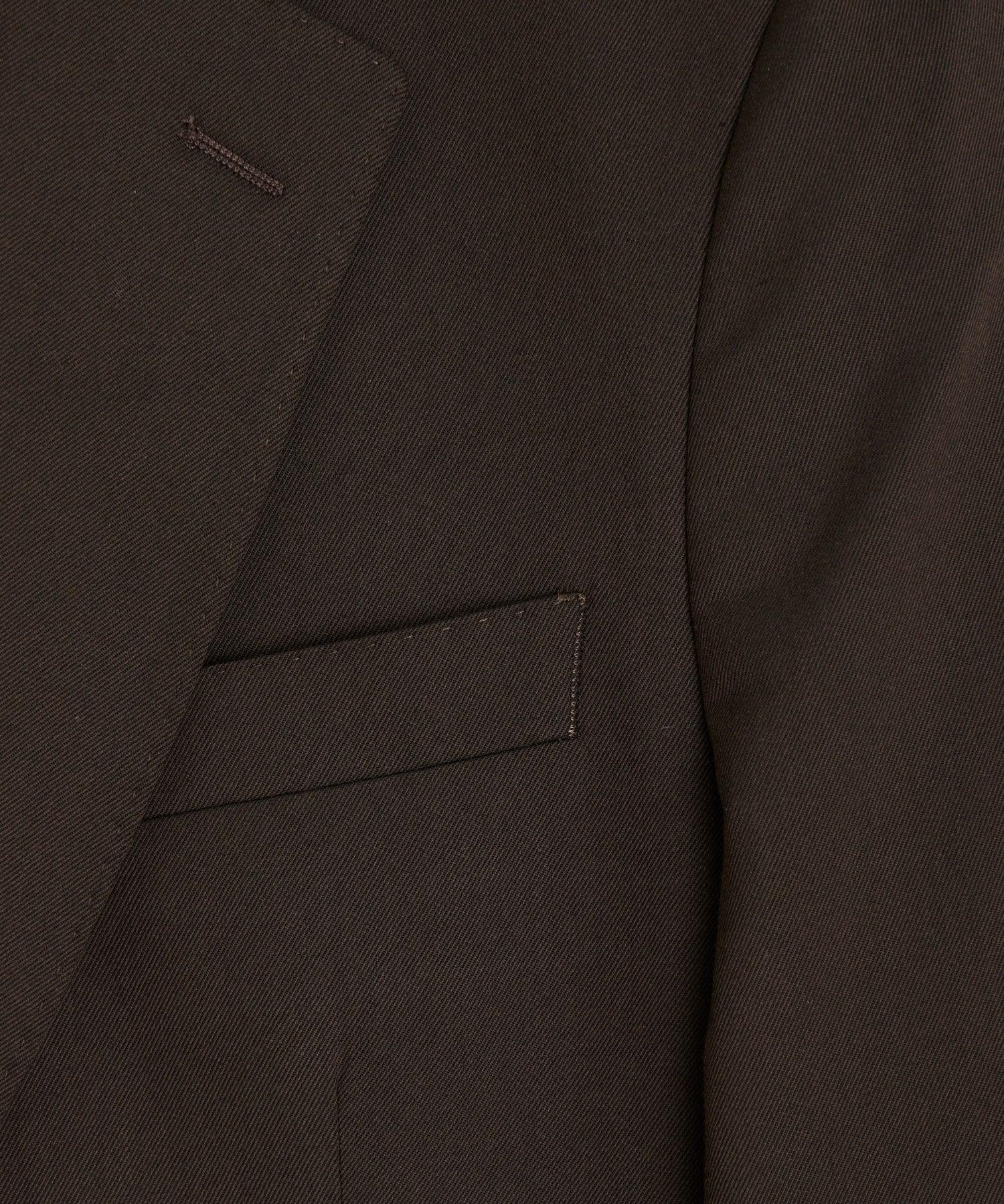 Italian Wool Cotton Sutton Jacket in Dark Brown Product Image