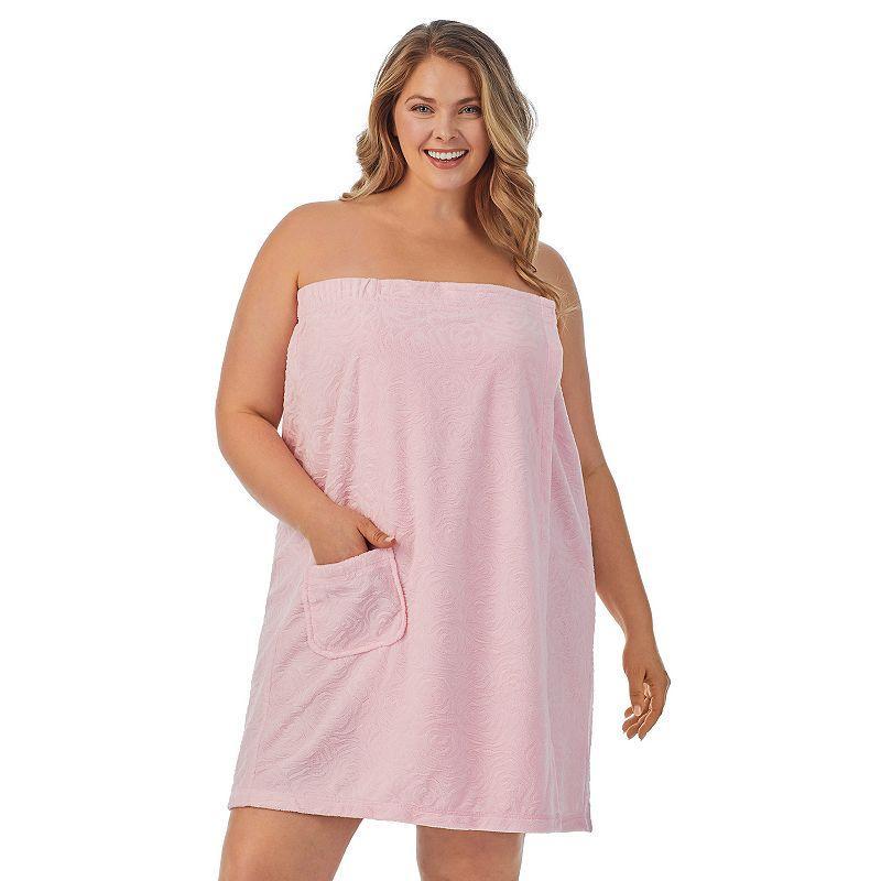 Plus Size Stan Herman Embossed Vintage Terry Shower Wrap, Womens Product Image