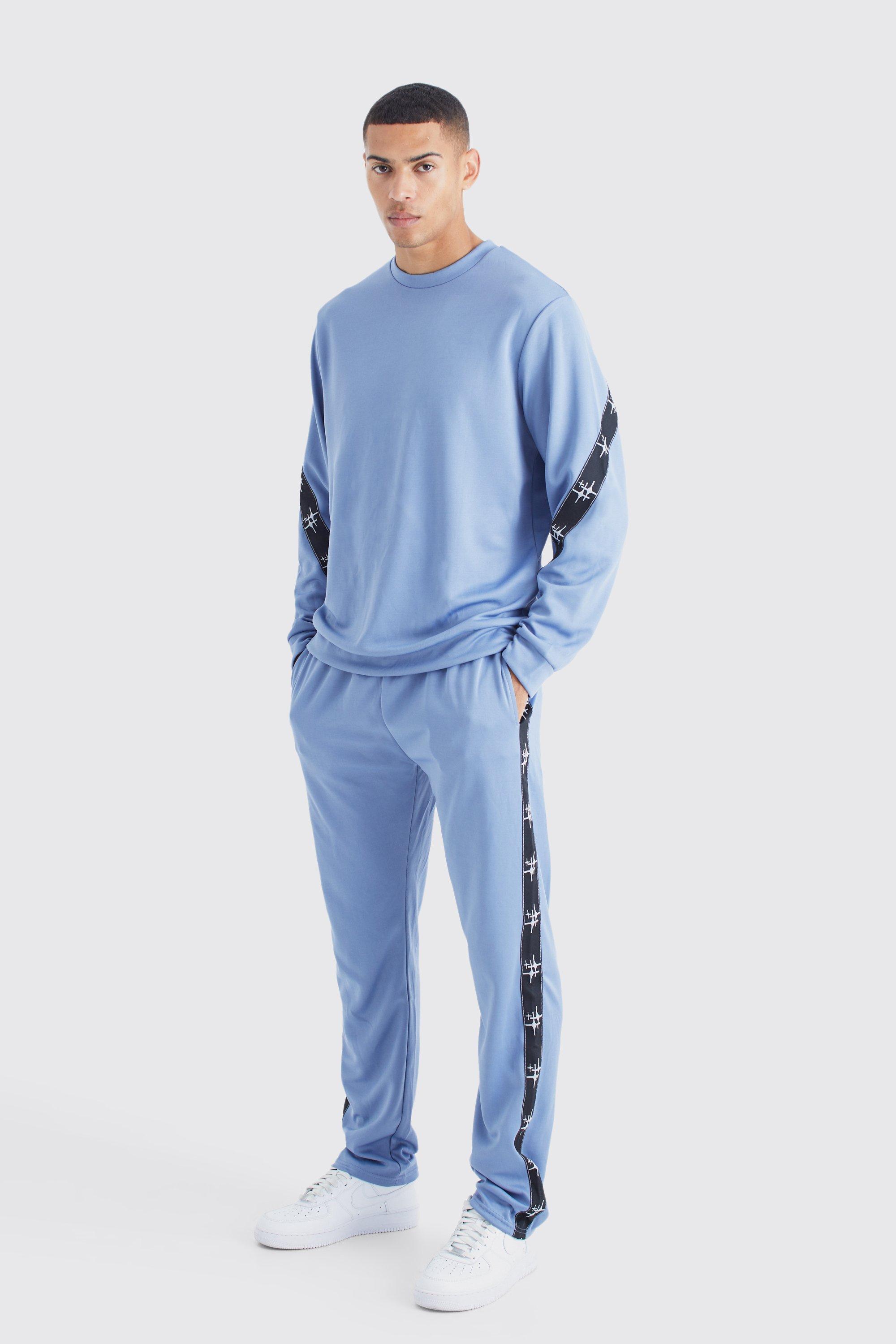 Tricot Tape Side Sweatshirt Tracksuit | boohooMAN USA Product Image