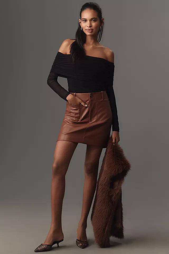 The Colette Skirt by Maeve: Faux Leather Mini Edition Product Image