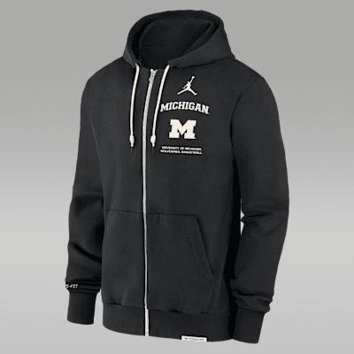 Michigan Wolverines On-Court Basketball Men’s Jordan Brand Dri-FIT College Full-Zip Hoodie Product Image