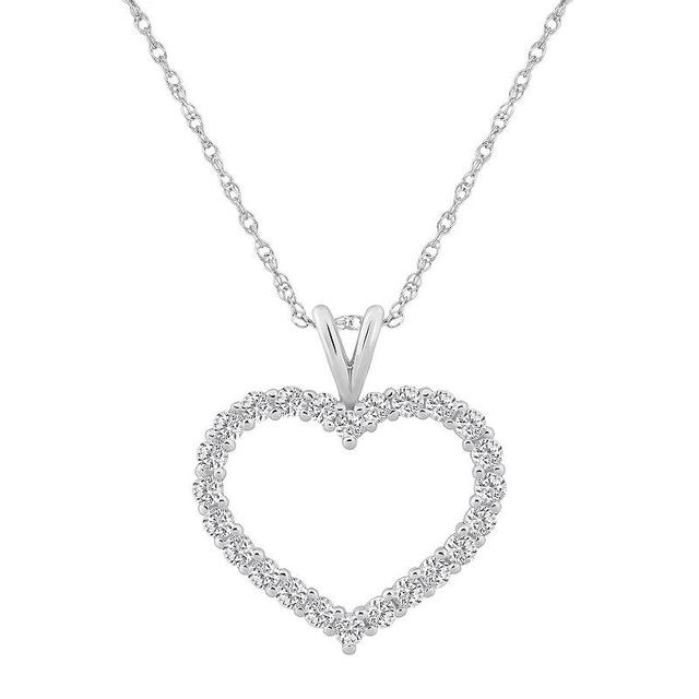 Alyson Layne 14k Gold 3/4 Carat T.W. Diamond Heart Pendant Necklace, Womens Pink Product Image