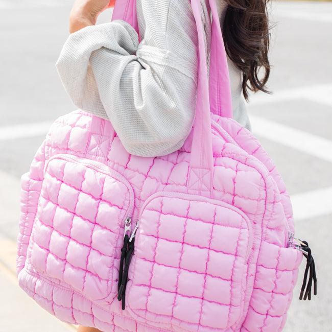 Quilted Light Pink Weekender Product Image