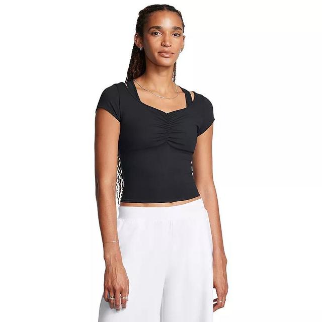 Womens Under Armour Ruched Front Short Sleeve Tee Product Image