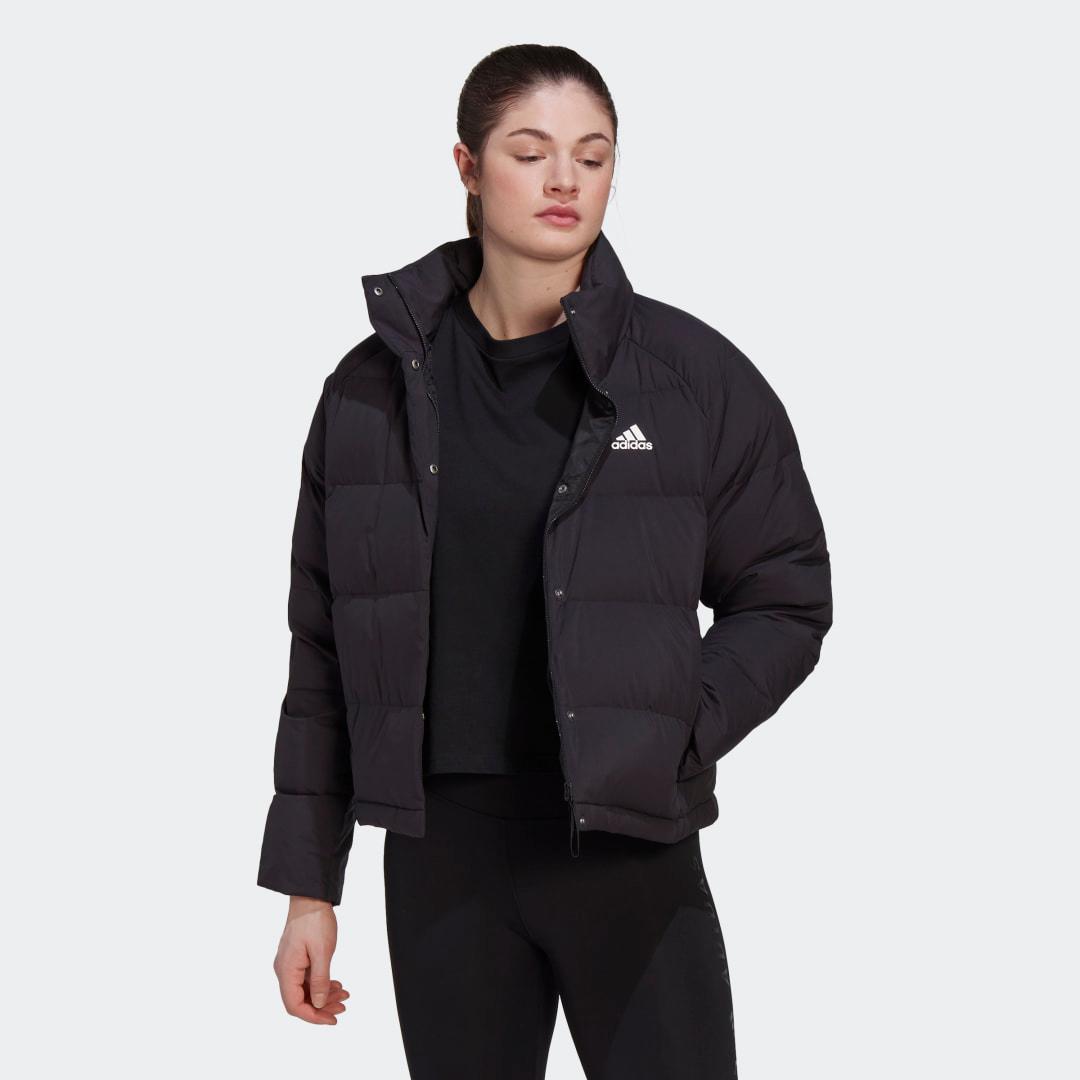 adidas Helionic Relaxed Down Jacket Black XL Womens Product Image