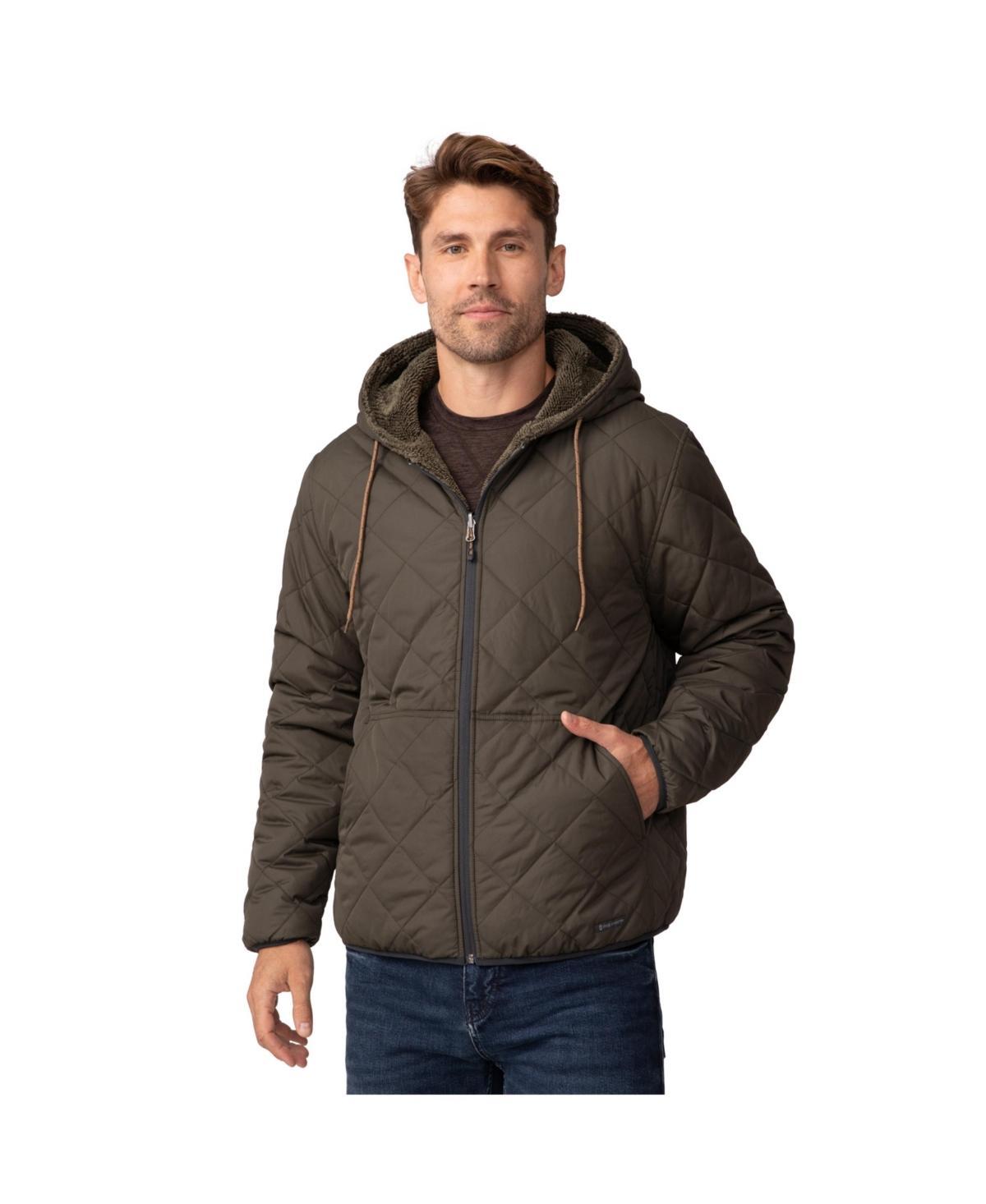 Free Country Mens Atlas Hooded Quilted Reversible Sherpa Jacket Product Image