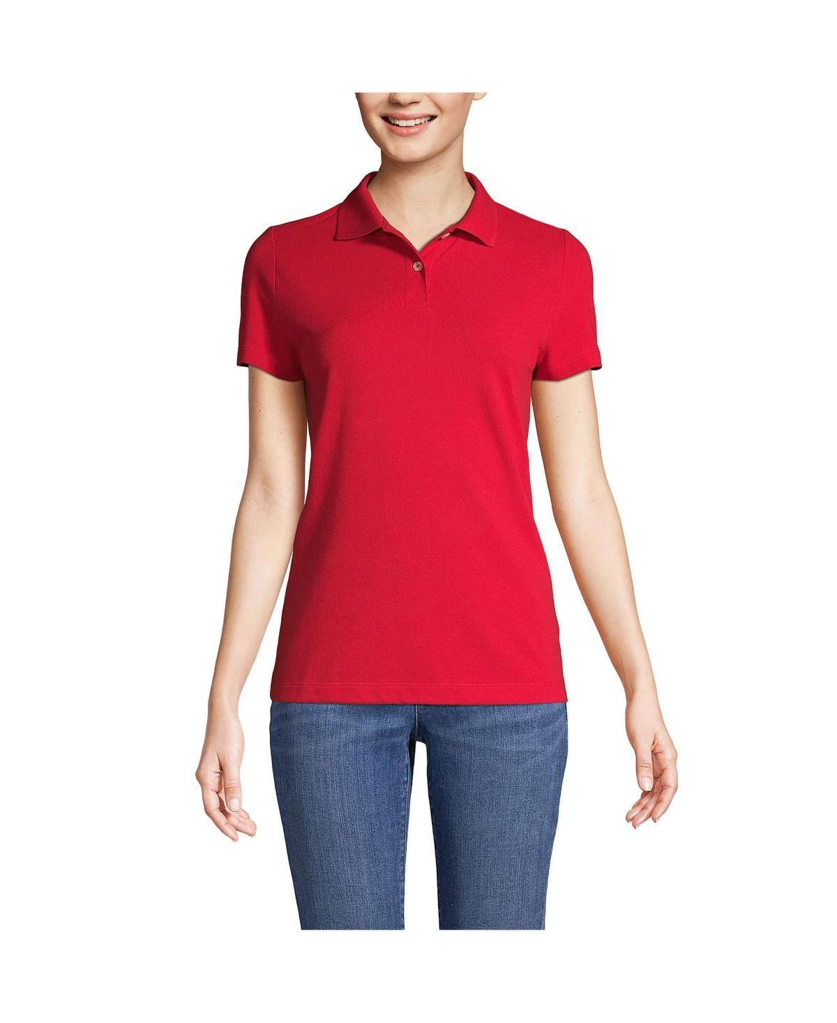 Lands End Womens School Uniform Short Sleeve Basic Mesh Polo Shirt Product Image