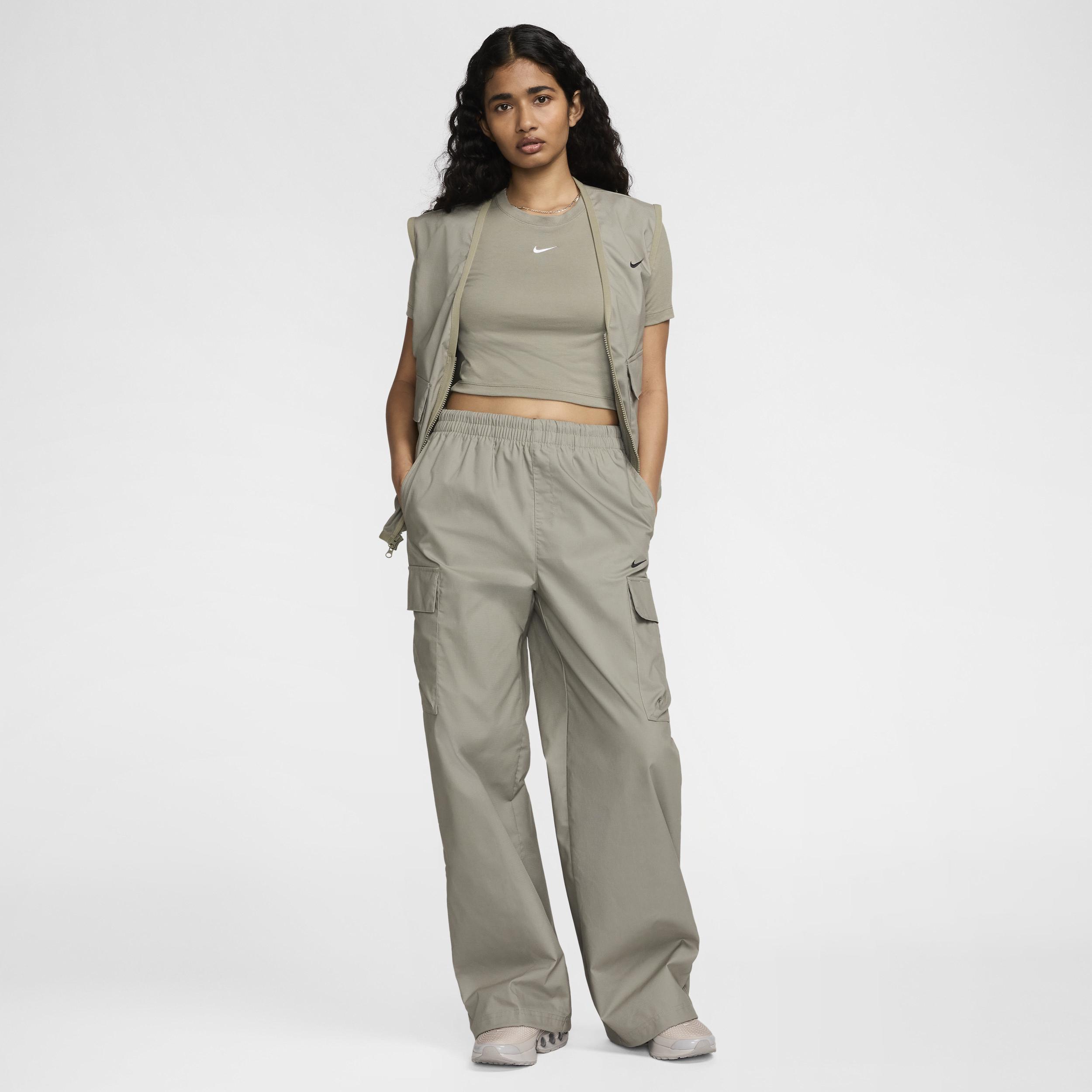 Nike Womens Nike NSW Essential Woven Cargo Pants - Womens Light Army/Black Product Image