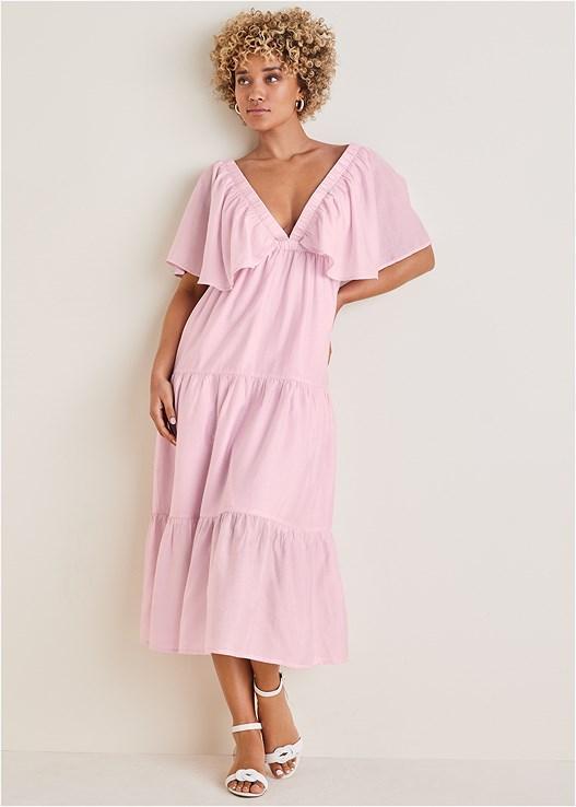 Crinkle Midi Dress Product Image