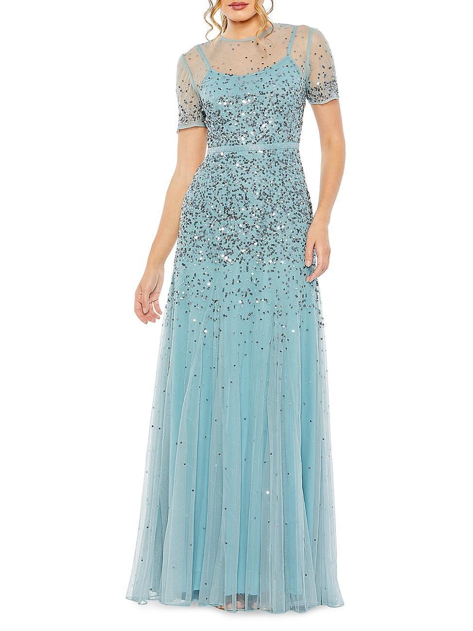 Womens Sequin-Embellished Gown Product Image