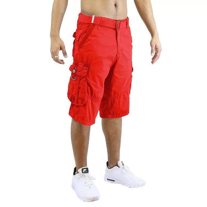 Mens Blu Rock Distressed Cargo Shorts With Belt Product Image