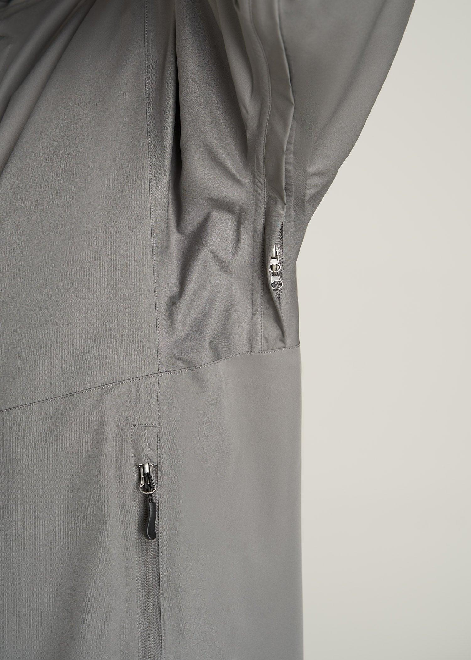 Men's Tall Hooded Rain Coat in Quarry Grey Male Product Image