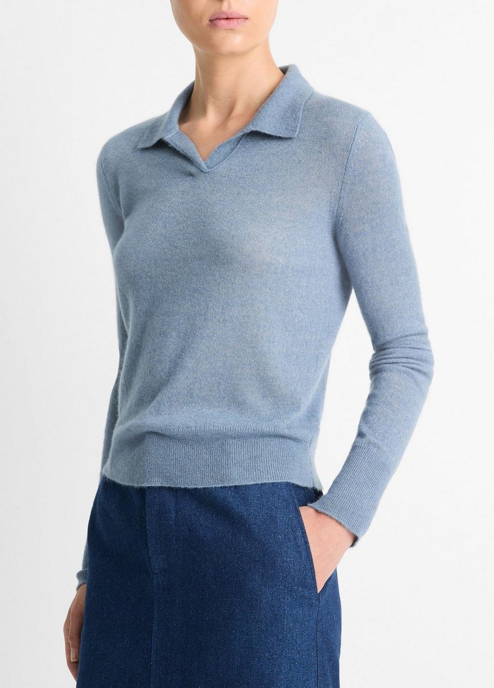 Wool-Blend Polo Sweater Product Image