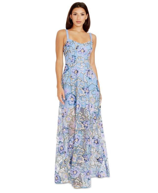 Dress the Population Womens Nina Floral-Sequined Gown Product Image