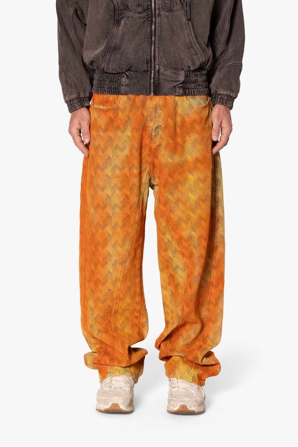 Ultra Baggy Sunny Jacquard Denim - Orange Product Image