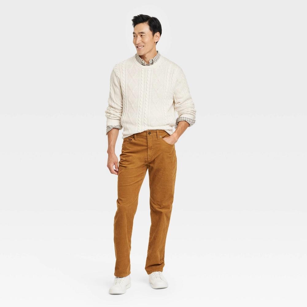 Mens Straight Fit Corduroy 5-Pocket Pants - Goodfellow & Co Gingerbread Brown 36x34 Product Image