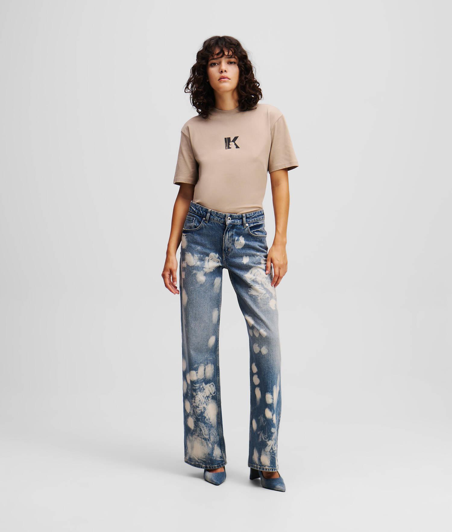 BLEACHED MID-RISE RELAXED JEANS product image