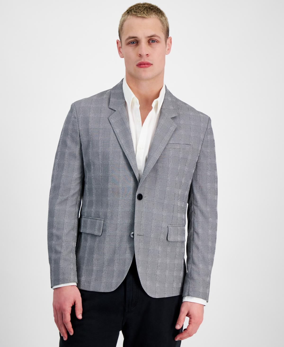 HUGO BOSS Hugo By  Men's Modern-fit Seersucker Sport Coat In Dark Grey Product Image