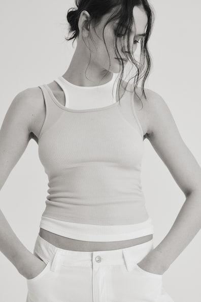 Double-layered Ribbed Tank Top Product Image