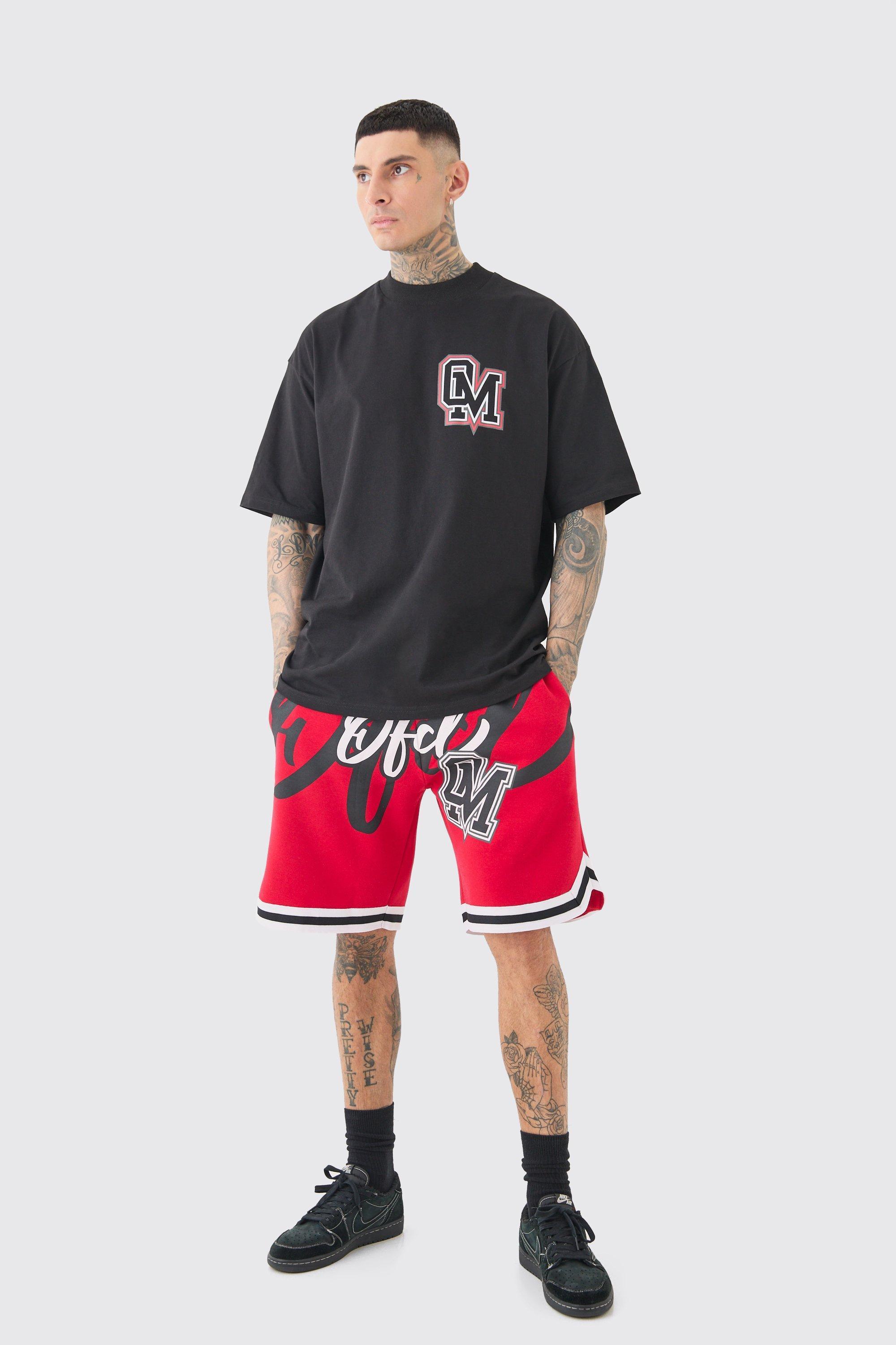 Tall Oversized OFCL Basketball T-shirt & Short Set | boohooMAN USA Product Image