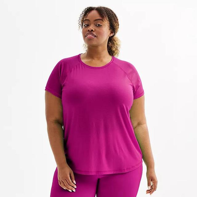 Plus Size Tek Gear Core Raglan Tee, Womens Pink Wedding Product Image