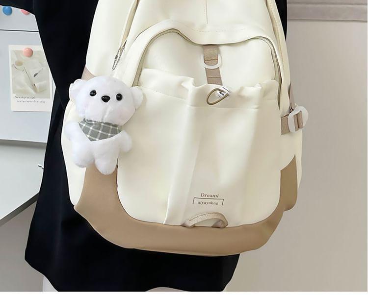 Panel Drawstring Buckle Backpack Product Image