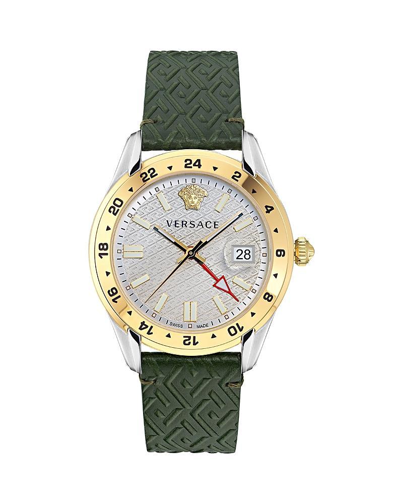 Versace Greca Time Leather Strap Watch, 41mm Product Image