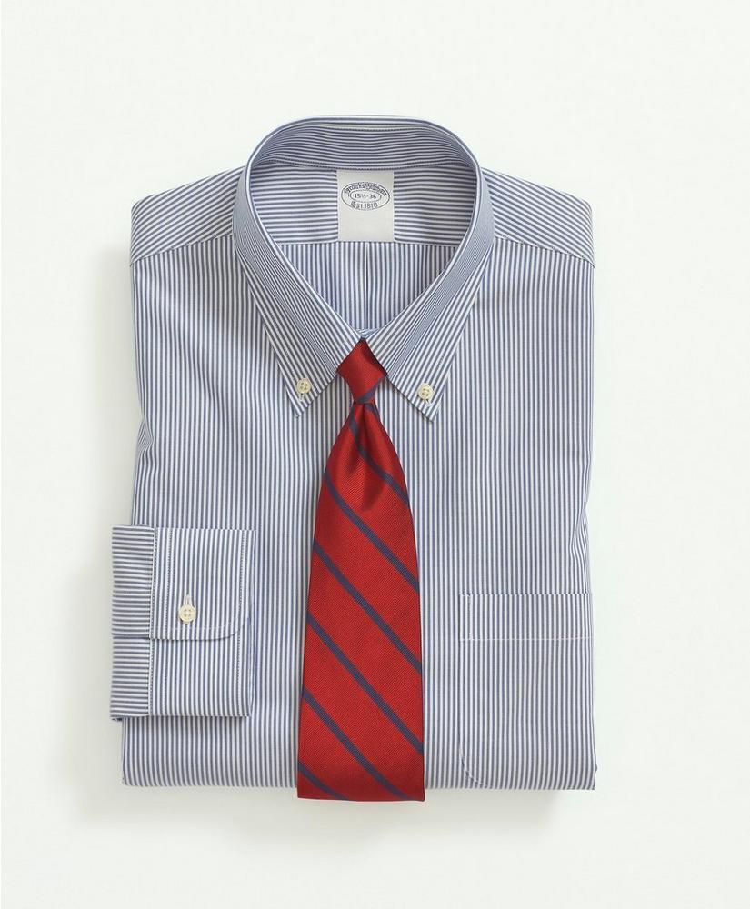 Big & Tall Stretch Supima® Cotton Non-Iron Pinpoint Oxford Button-Down Collar, Candy Stripe Dress Shirt Product Image