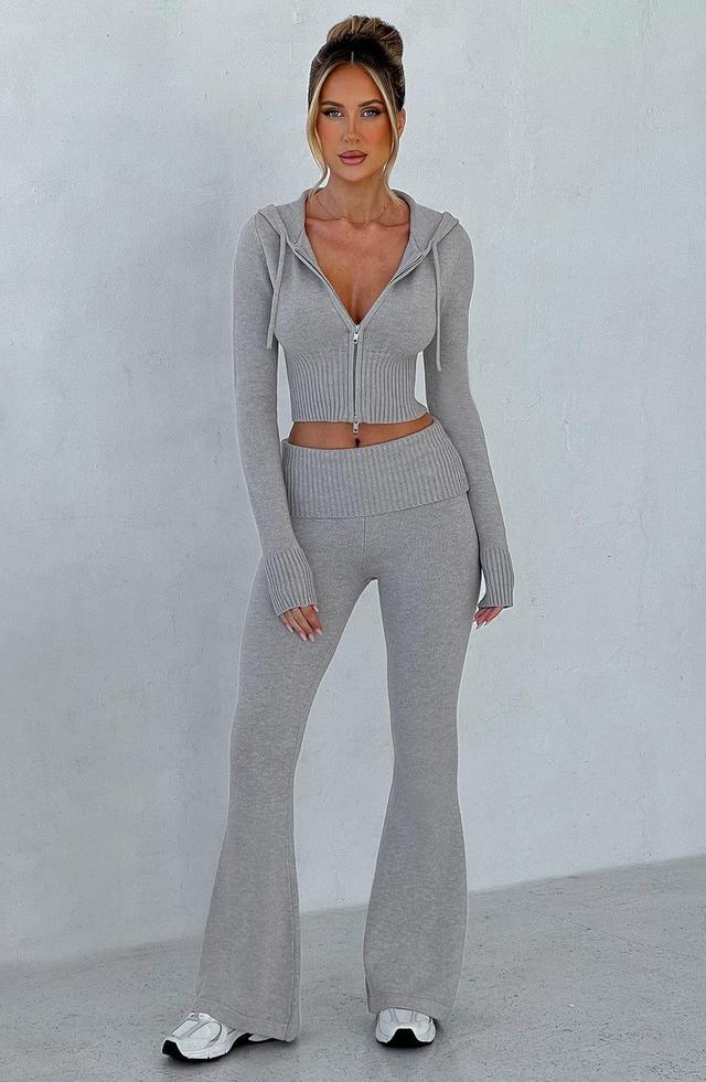 Portia Knit Pants - Light Grey Marl Product Image