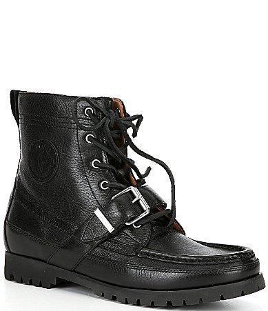 Polo Ralph Lauren Mens Ranger Tumbled Leather Buckle Lug Sole Boots Product Image