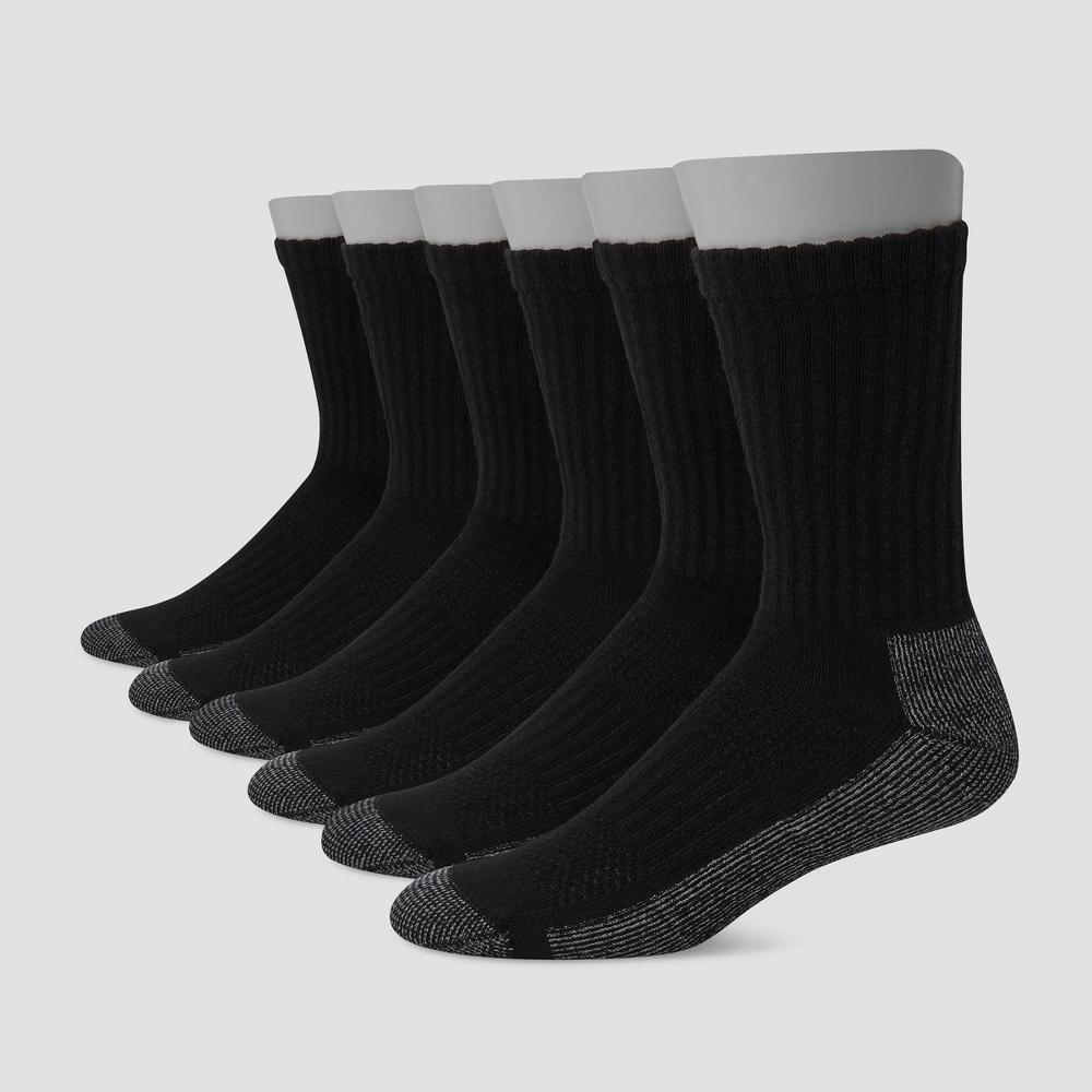 Hanes Mens Work Crew Socks 6-Pack White 6-12 Product Image