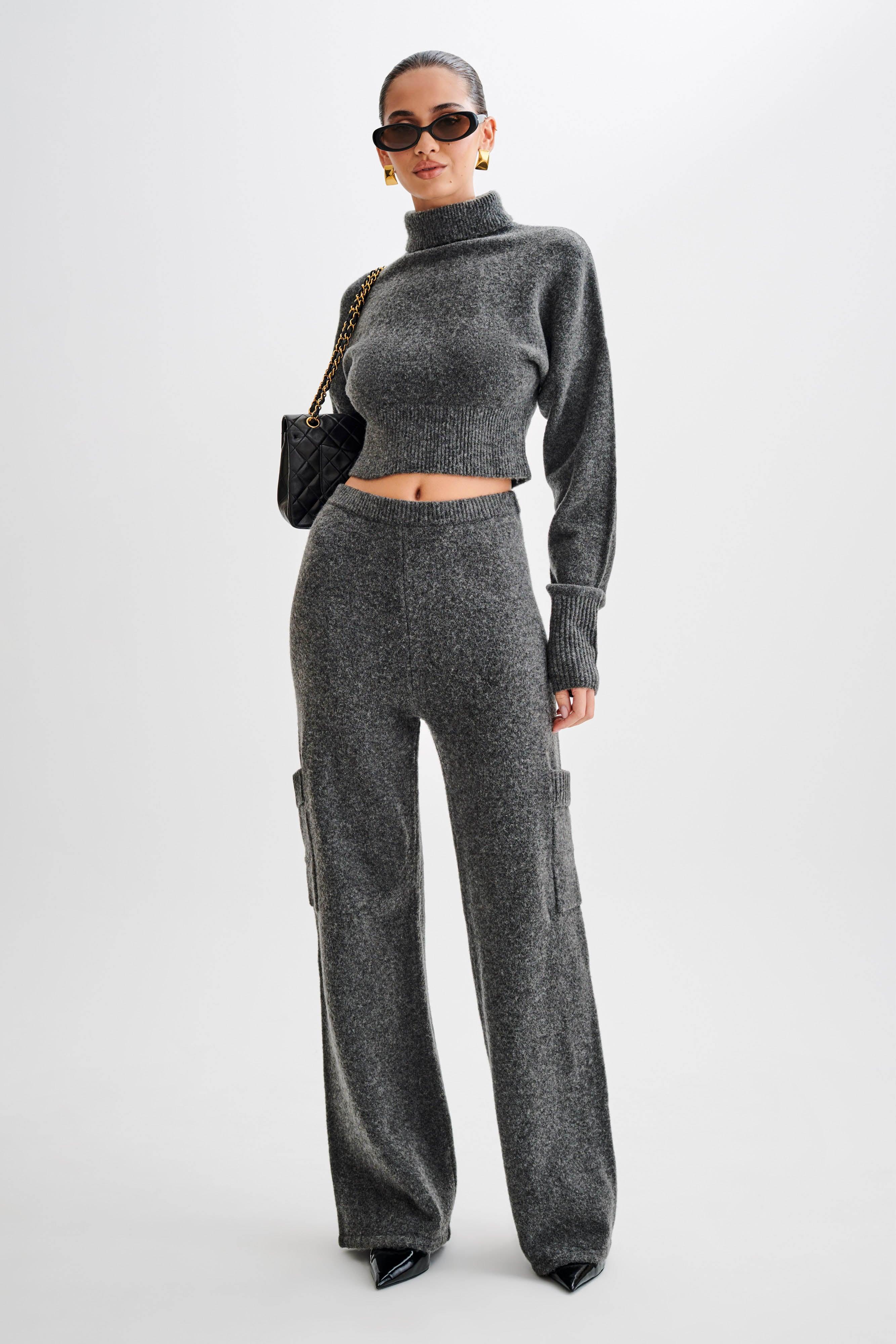 Darius Knit Pants With Pockets - Charcoal Marle Product Image