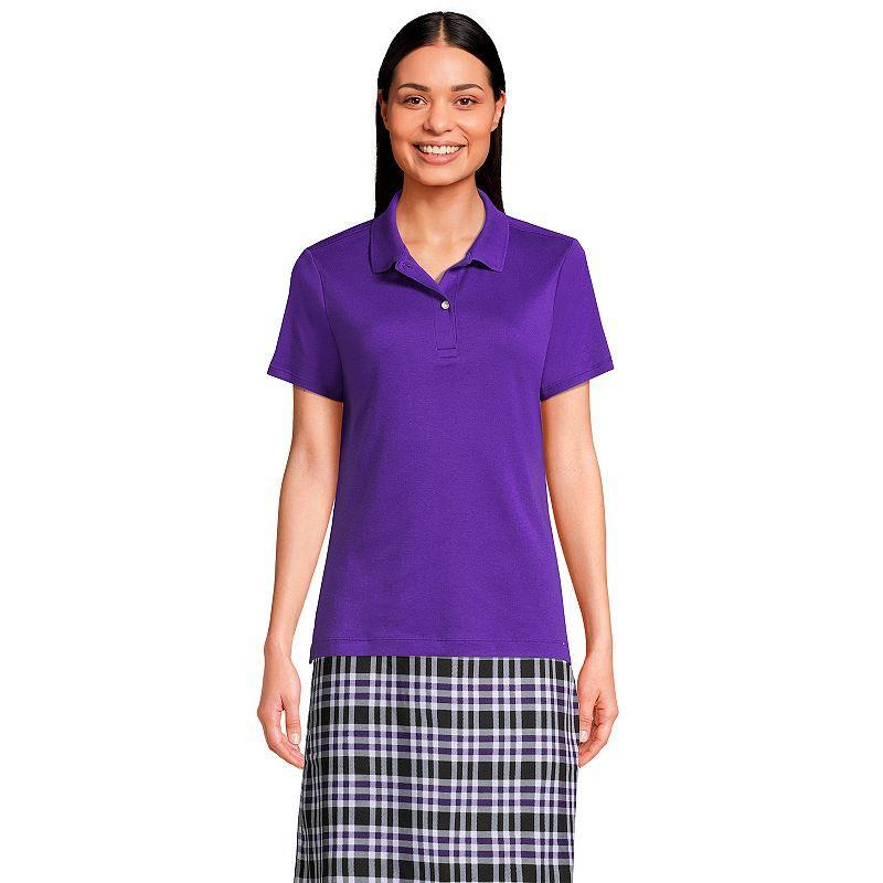 Womens Lands End School Uniform Short Sleeve Interlock Polo Shirt Product Image