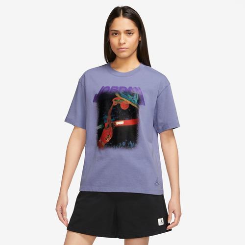 Jordan Womens Jordan Short Sleeve GF Heritage T-Shirt - Womens Purple/Black Product Image