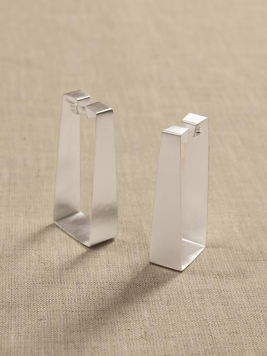 Rectangular Wide Hoop Earrings &#124 Aureus + Argent Product Image