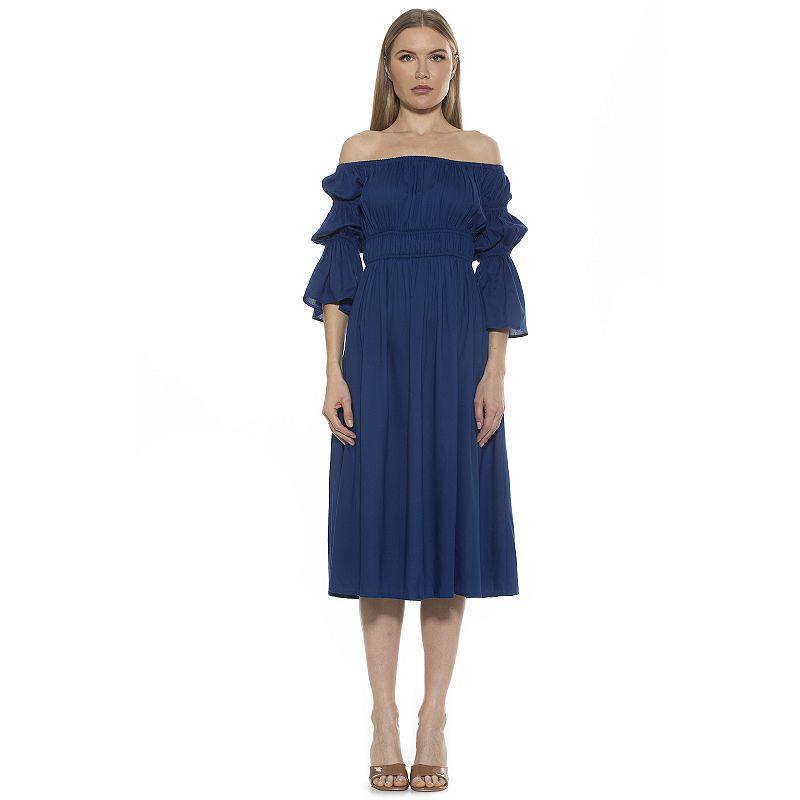 Womens ALEXIA ADMOR Rey Off-the-Shoulder Midi Dress Product Image