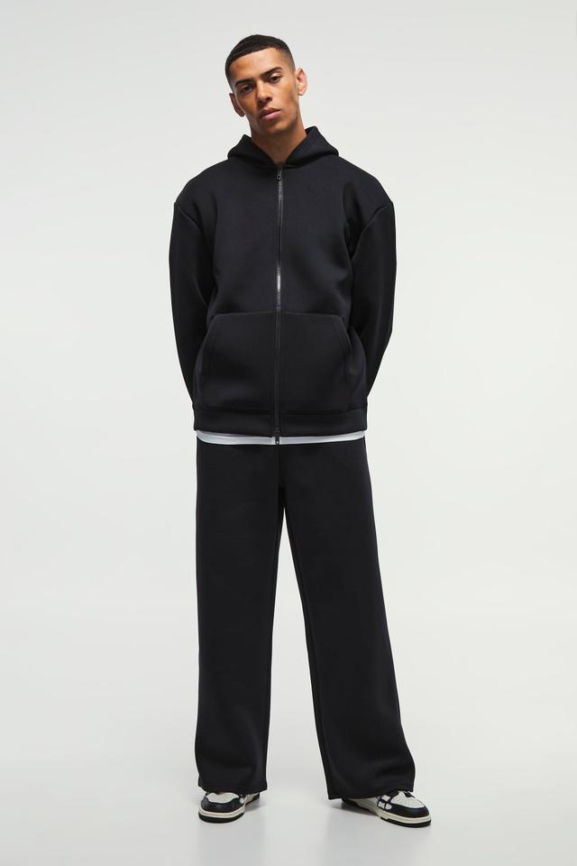 Oversized Bonded Scuba Double Ended Zip Hoodie Tracksuit | boohooMAN USA Product Image