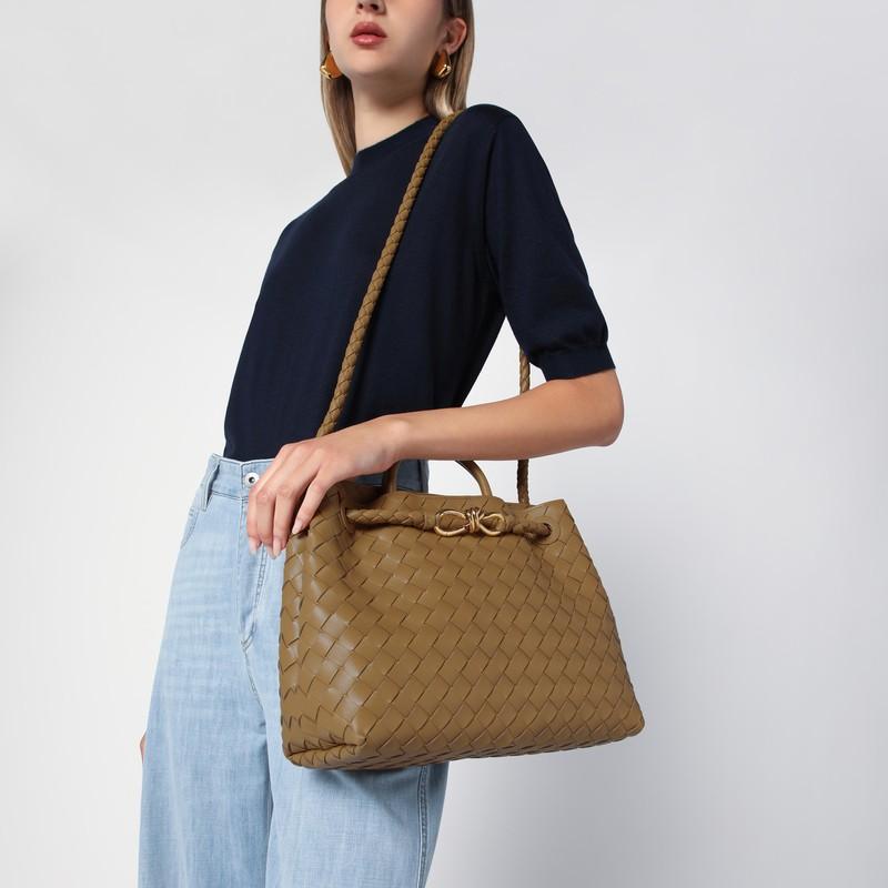 Andiamo Medium Woven Shoulder Bag In Brown Product Image