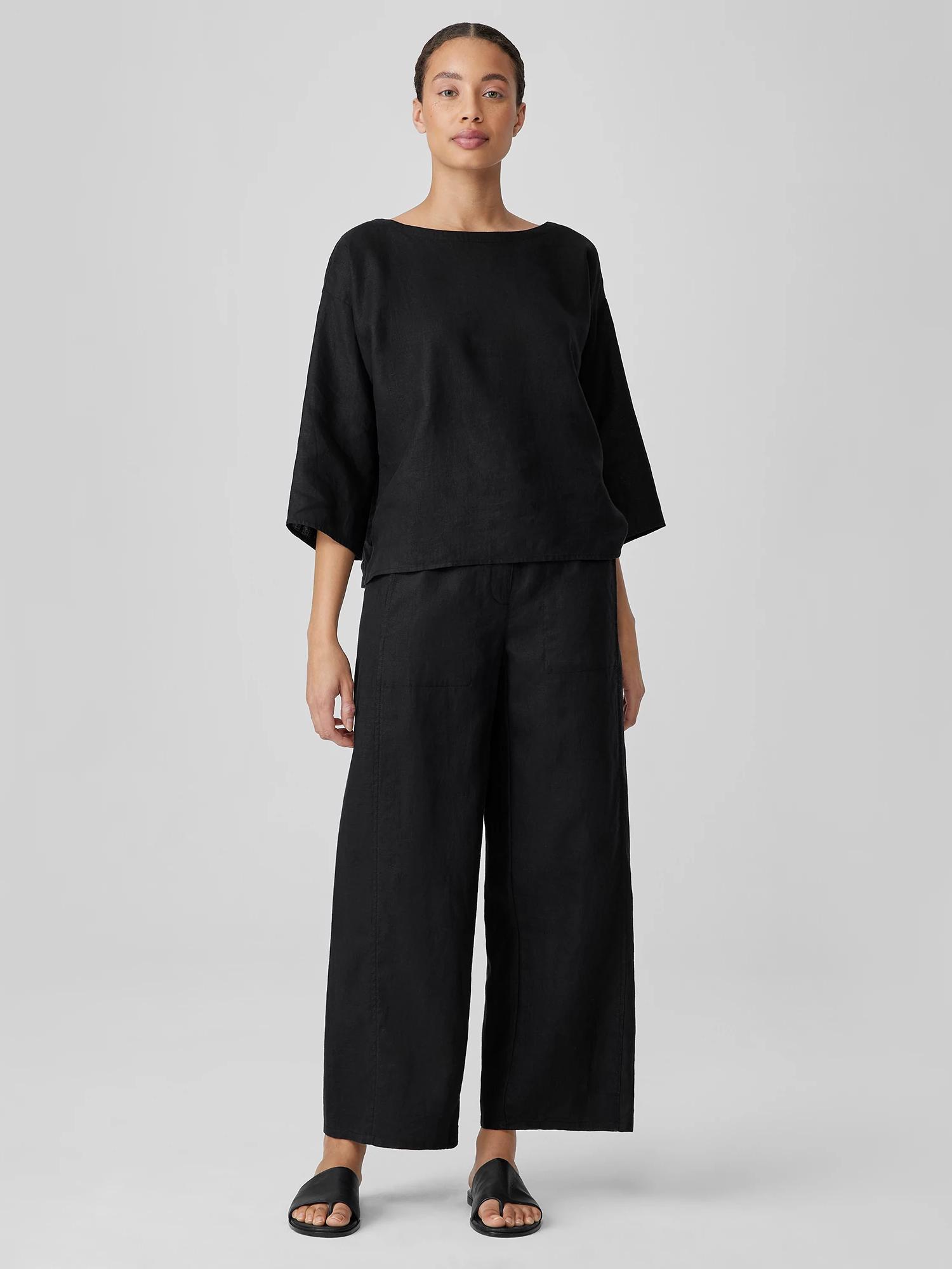 EILEEN FISHER Organic Linen Wide Trouser Pantfemale Product Image