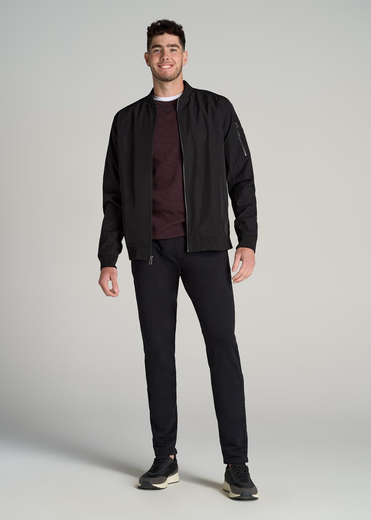 Microsanded French Terry Sweatpants for Tall Men in Black Male Product Image