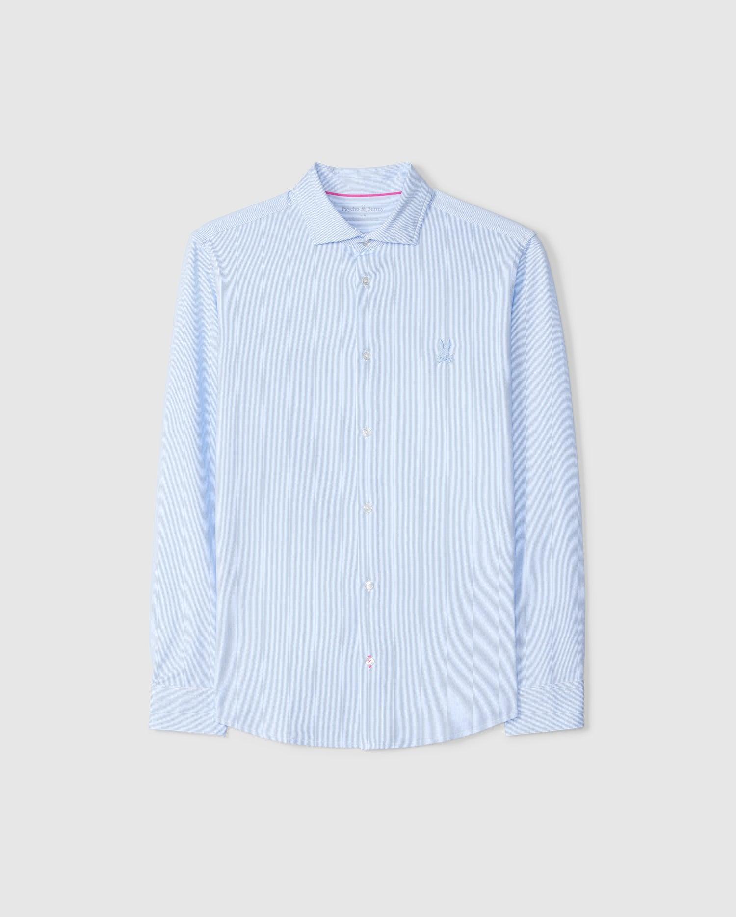 Psycho Bunny Men's Brook Striped Jersey Shirt 484 LIGHT BLUE Product Image