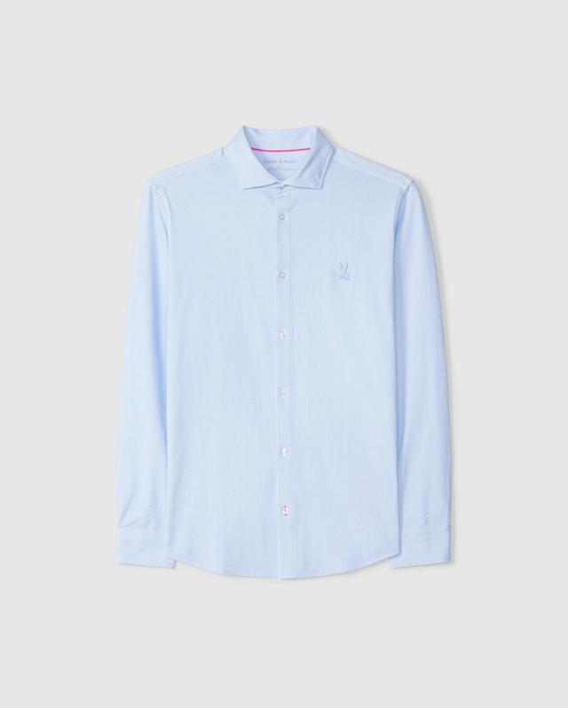 Psycho Bunny Men's Brook Striped Jersey Shirt 484 LIGHT BLUE Product Image