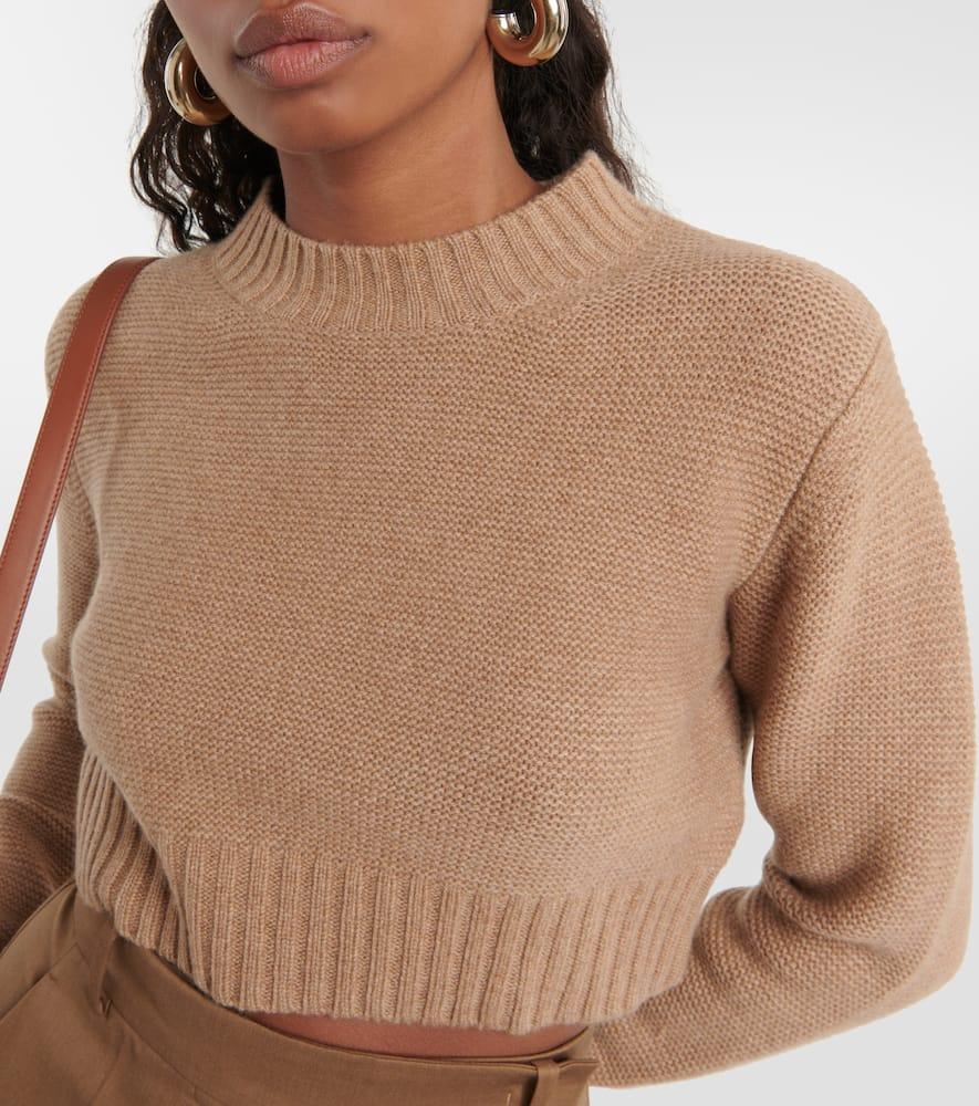 MAX MARA Pullover Cropped Eureka In Cashmere In Nude & Neutrals Product Image