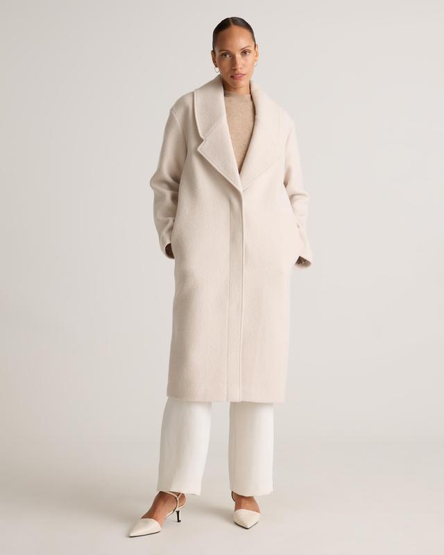 100% Merino Wool Shawl Collar Long Coat  Product Image