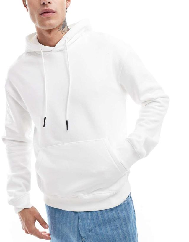 Bershka basic hoodie in white Product Image