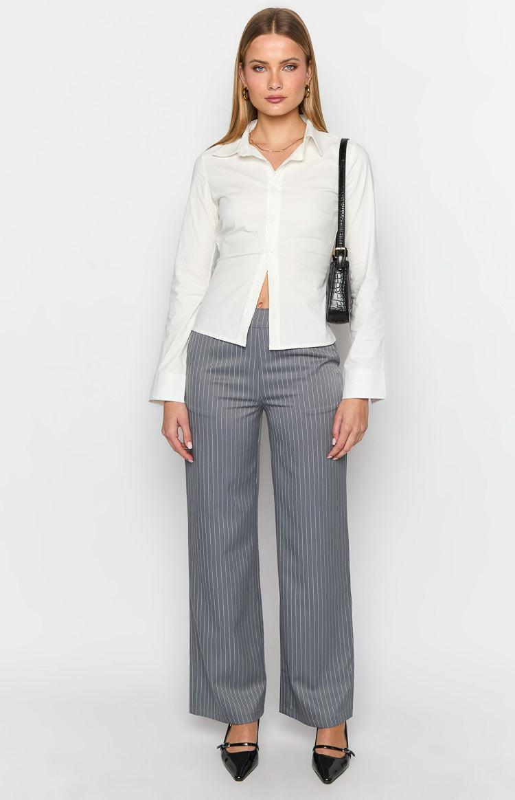 Louis Grey Striped Pants Product Image