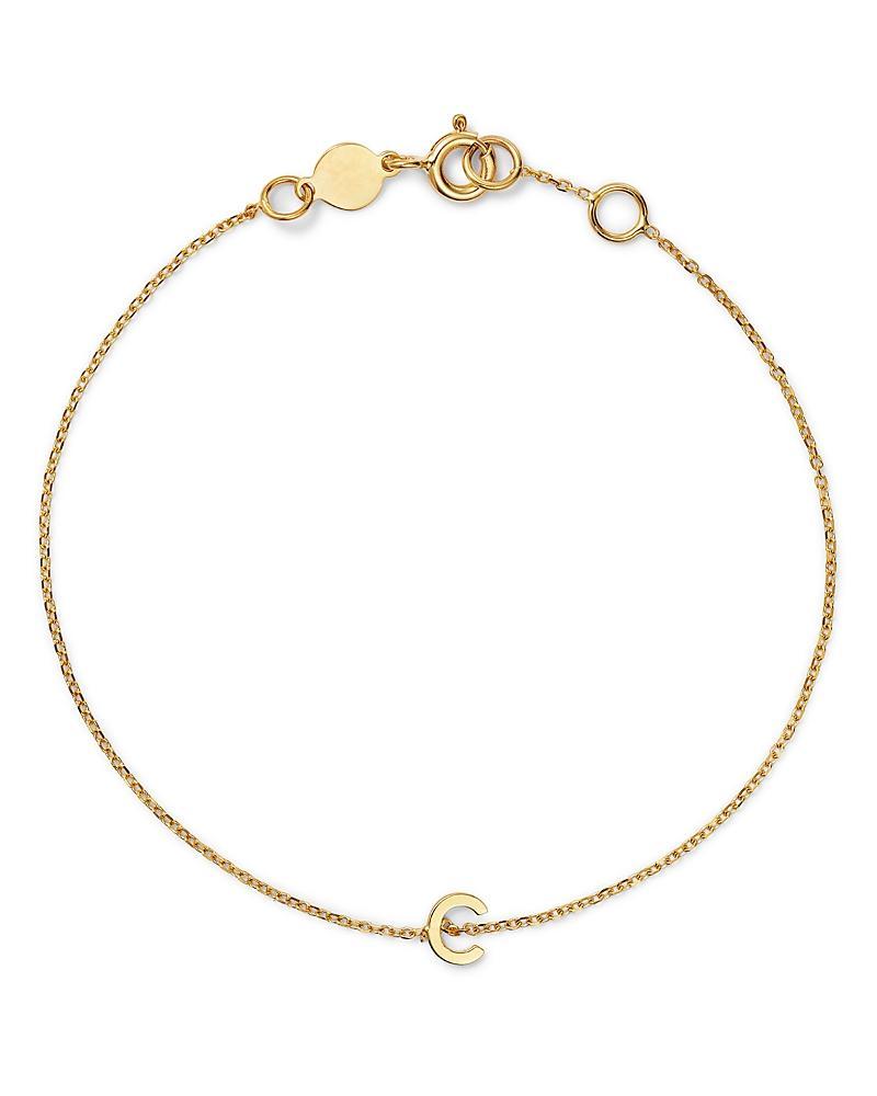 Moon & Meadow 14K Yellow Gold Initial Chain Bracelet Product Image