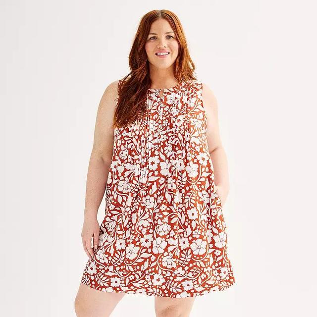 Plus Size Sonoma Goods For Life Sleeveless Pintuck Dress, Womens Product Image