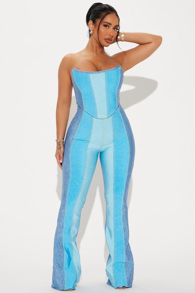 Rio Color Block Bandage Pant Set - Blue Product Image